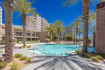 Resort style pool at the rays at vegas towers in las vegas, nv 89119